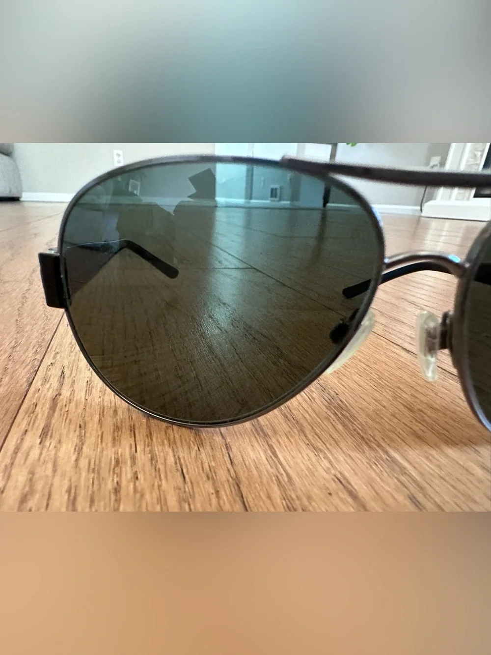 BVLGARI Silver Metal Aviator Sunglasses